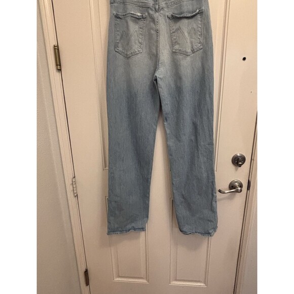 Mother Jeans 31 Blue High Rise Waisted Tunnel Vision Sneak Distressed Wide - Picture 10 of 13